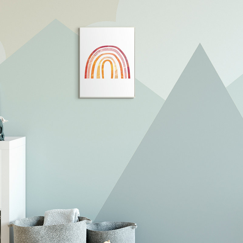 Arc-en-ciel chaud avec texture de ciel abstrait, H 15 po x l 10 po x P 0,5 po, Plaque murale