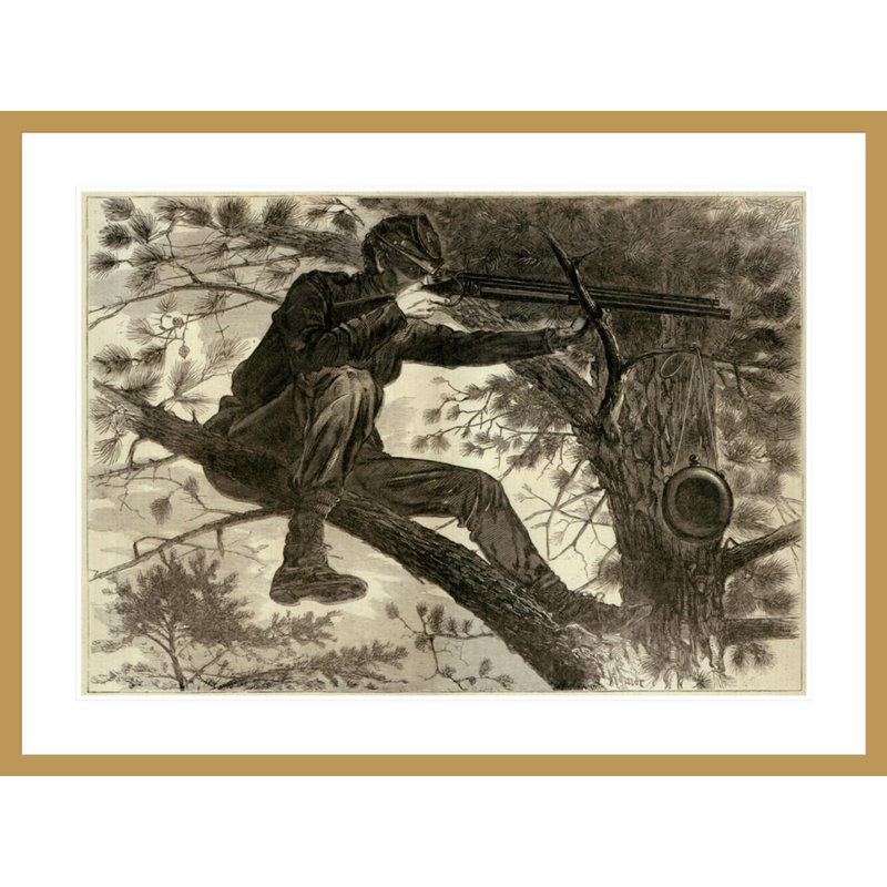 «The Army of the Potomac - A Sharp Shooter on Picket Duty» par Winslow Homer - Impression sur toile, H 31,13 po x l 41,5 po
