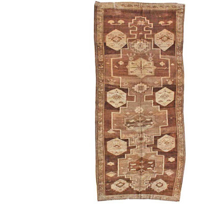 Kars One-of-a-Kind 7' X 15'1" 1940s Runner Area Rug in Beige/Brown
