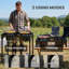 Outsunny Double Burner Camping Stove 150,000 BTU Detachable Legs Black