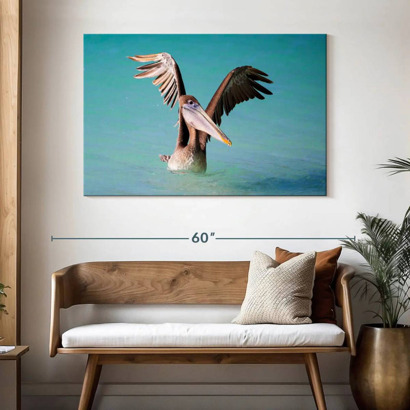 Pelican With Outstretched Wings, 32" H x 48" W