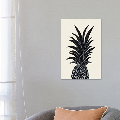 Black Pineapple - Wrapped Canvas Print