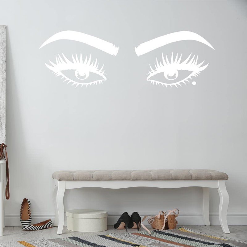 Adhésif décoratif yeux, H 10,5 po x l 30 po, Blanc