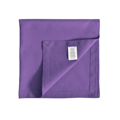 Fingercraft Dinner Cloth Napkins in Cotton Linen Blend Fabric 12 Pack Easter Special, Premium Quality, Mitered Corners for Every Day Use Napkins are Pre Shrunk and Good Absorbency Color Purple