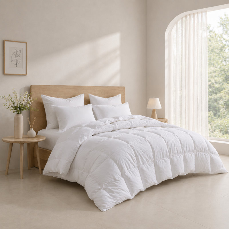 Soft Down Feather Fiber Comforter for All Season Comfort, California King