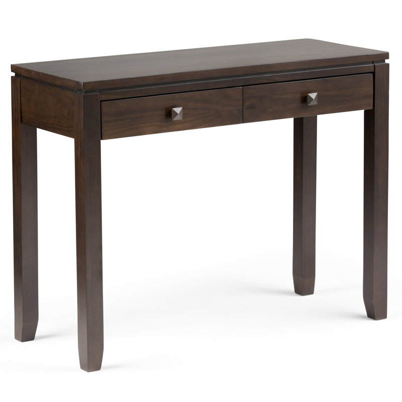 Canapé-console contemporain en bois massif l 38 po Cosmopolitan, Brun acajou