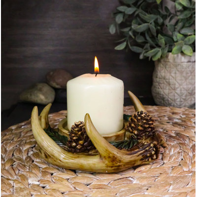 Porte-bougie en bois de cerf Antler