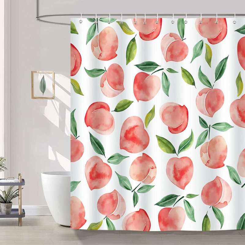 Fruit Bathroom Curtain with 12 Hooks