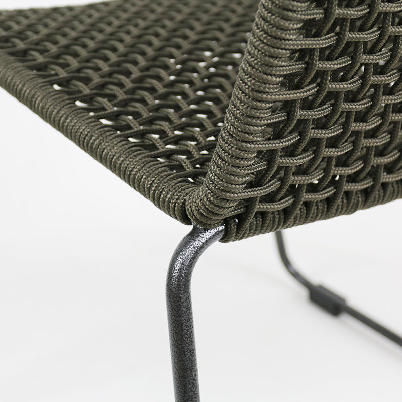 Knot Patio Dining Side Chair, Charcoal Gray /Charcoal 