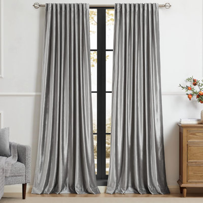 Velvet Blackout Curtains - Rod Pocket & Back Tab Drapes, 96 inch