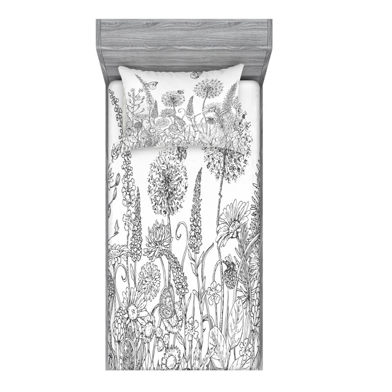 Microfiber Floral Sheet Set