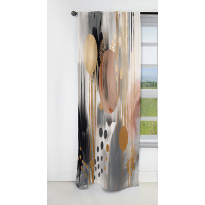 Argeniz - Abstract Marble Marble Blackout Curtain - 1 Panels