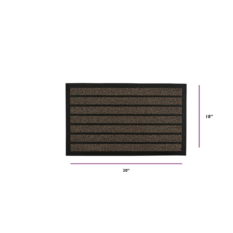  Paillasson antidérapant pour l'entrée, intérieur extérieur, robuste, imperméable, facile à nettoyer, tapis à profil bas pour l'entrée, le garage, le patio, les espaces très passants, 18 po x 30 po (naturel, paquet de 2)
