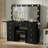 Makeup Vanity with Mirror and Lights, 3 Lighting Modes,Vanity Desk with Power Outlet ,9 Drawers Makeup Table with Chair, Glass Top vanity set-1556778104