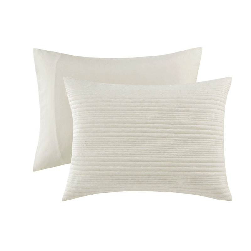 Elouise Modern Knitted Jersey Comforter Set, Full/Queen Comforter + 2 Standard Shams, Ivory