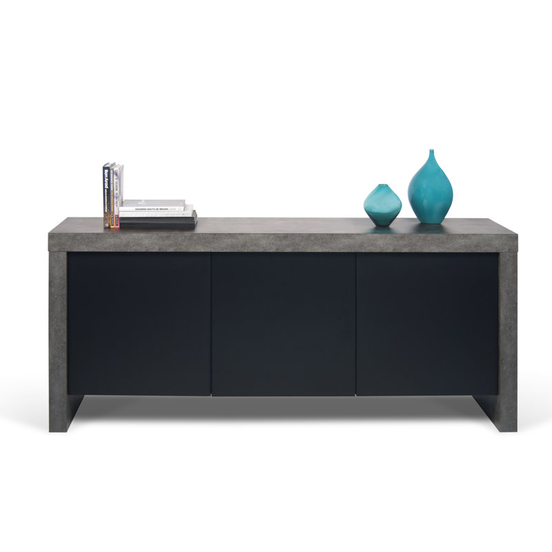 Debbera 74'' Sideboard, Concrete / Pure Black