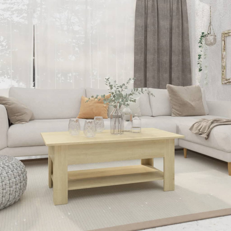 Coffee Table 102x55x42 cm Engineered Wood, Sonoma Oak