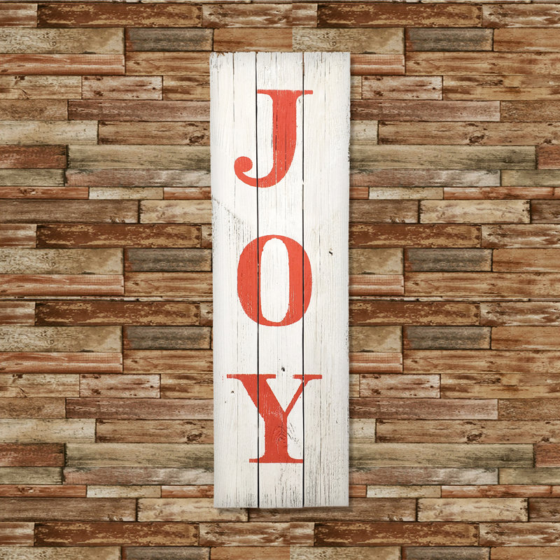 Enseigne de Noël Joy pour un porche ou un mur, Rouge