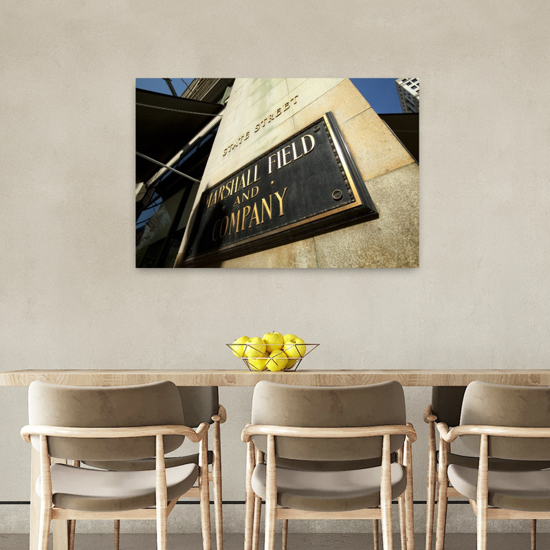 Low angle view of a plaque Marshall Field and Company Chicago Cook County Illinois USA 1 Piece Wrapped Canvas Wall Art