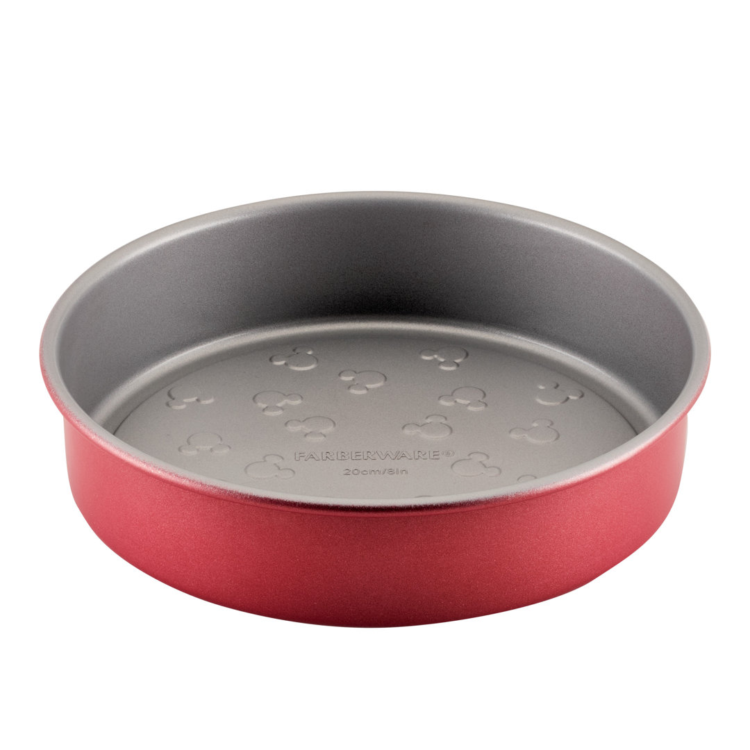 Farberware Disney Bake With Mickey Mouse Nonstick Round Cake Pan / Baking Pan, 8 Inch, Red Farberware