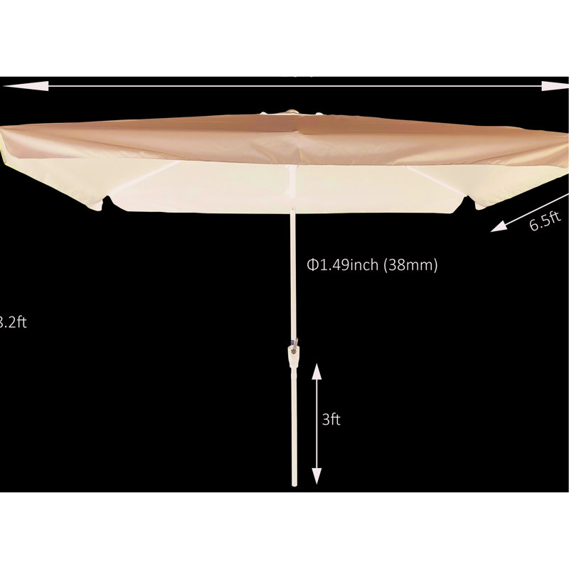 Parasol de jardin 10X6.5Ft, Vert foncé
