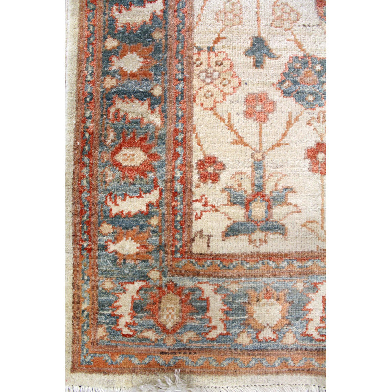 Agra One-of-a-Kind 2'8" x 17'11" New Age Area Rug in Ivory/Celedon