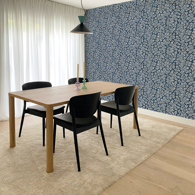 Papier peint rétro à peler et coller, Vignes bleues françaises