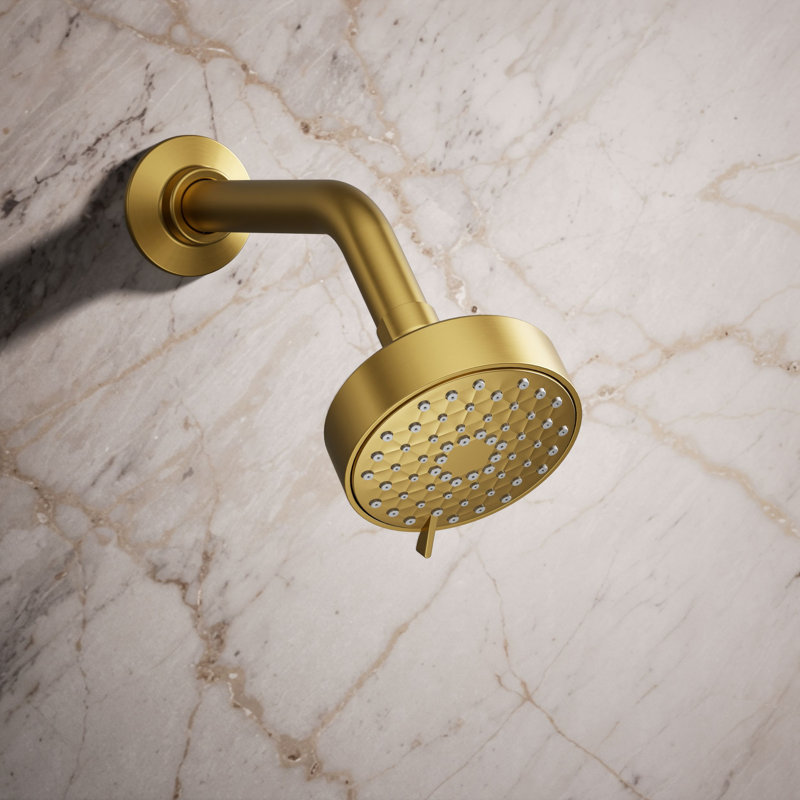 Awaken G90 Flood Fixed Shower Head, Vibrant Brushed Moderne Brass, 2.5 GPM