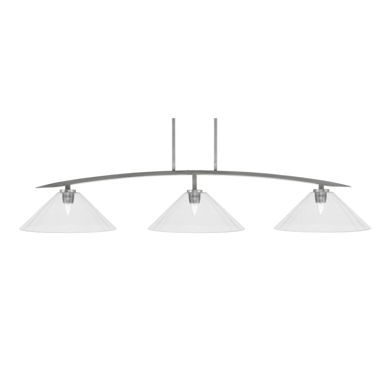 Verre à bulles 3 lumières kurve, H 10 po x l 55,75 po x P 16 po, Clair, Graphite