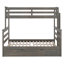 Lit superposé simple au-dessus de grand lit en bois avec lit gigogne Wood-1447502569