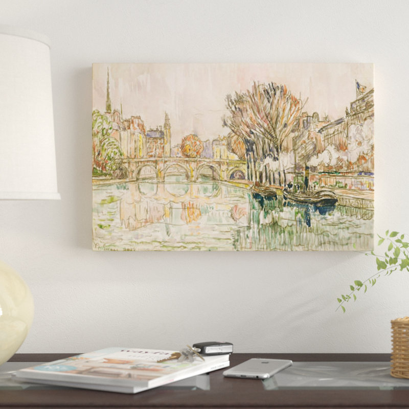 « the pont neuf, paris », reproduction sur toile, H 26 po x l 40 po x P 1,5 po, Toile tendue, Pas de tapis