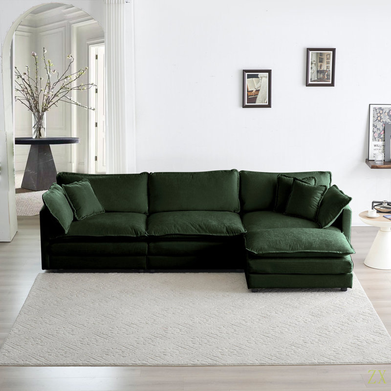 Canapé modulaire surdimensionné en L avec repose-pieds réversible Free Combination Comfy Upholstery