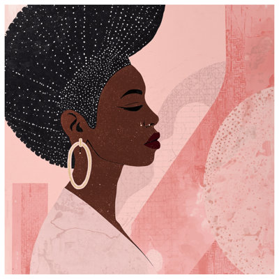 Afro Hairstyle Portrait Wall Tapestry -  Woman Wall Decor