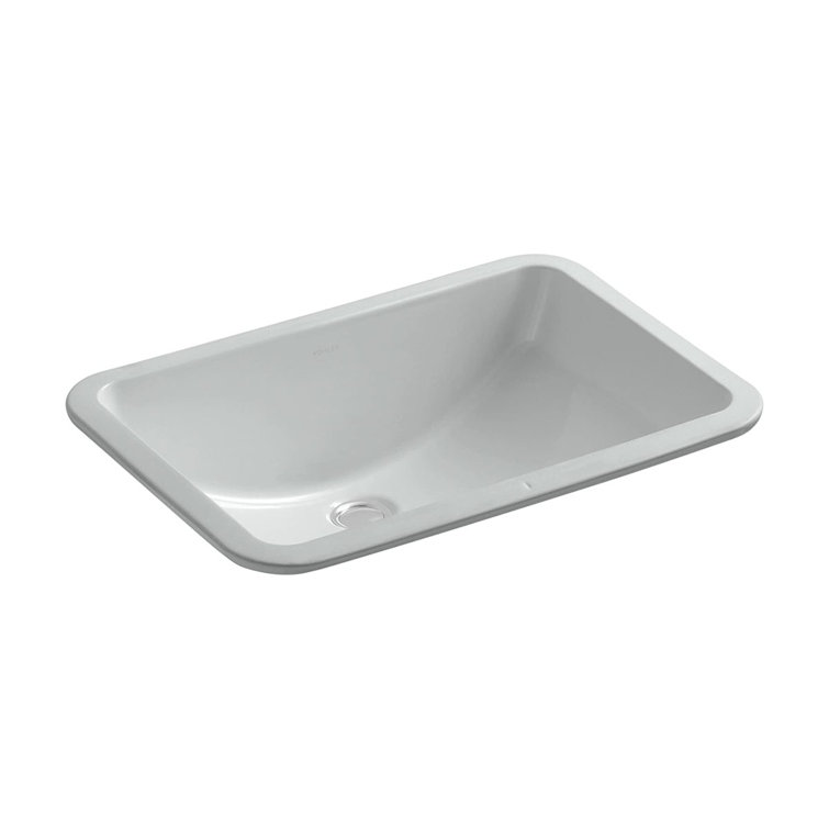Ladena® Finish Vitreous China Rectangular Undermount Bathroom Sink with Overflow
