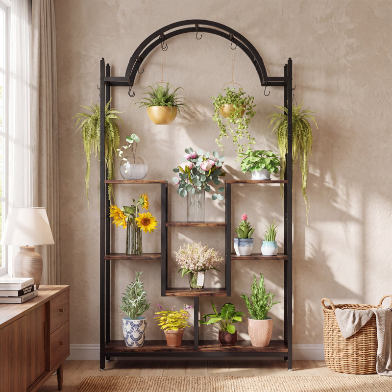 Support pour plante Arceli, Brun / noir
