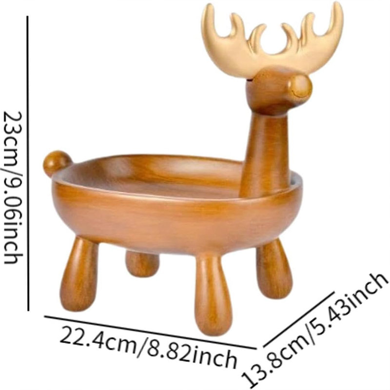 Résine, cerf, statue, plateau de rangement, statues, ornements de bureau, art moderne, rangement polyvalent, plateau de rangement pour la décoration de la chambre à coucher