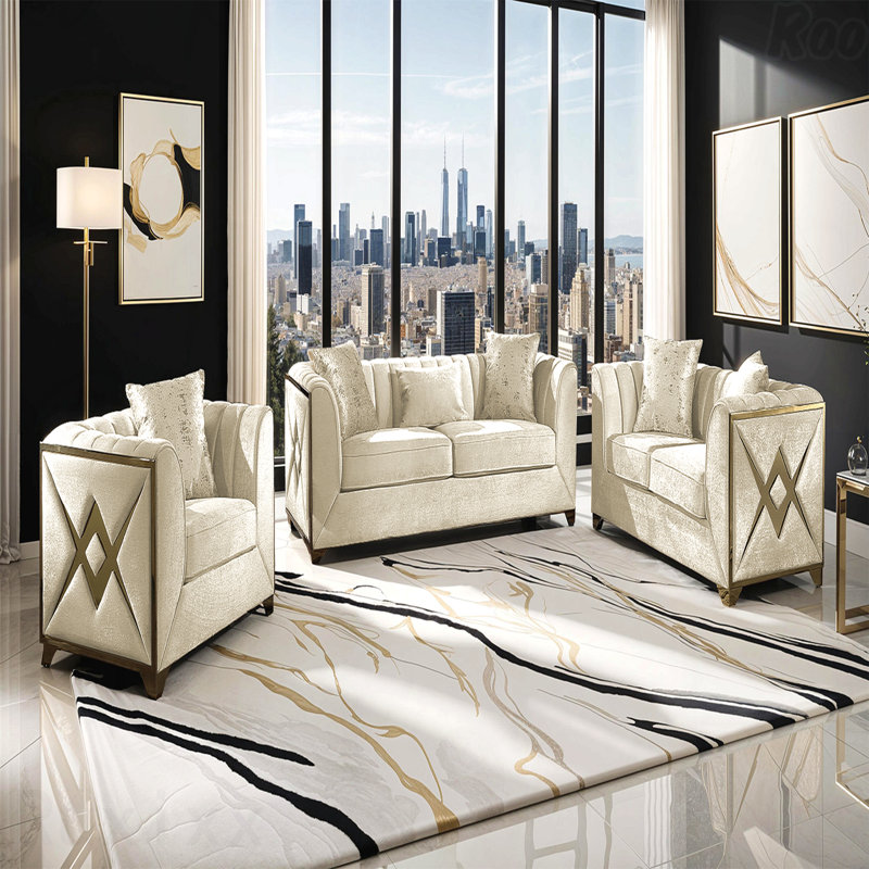 Chaise d'appoint moderne d'inspiration moderne en bois crème, idéale pour les chambres à coucher relaxantes