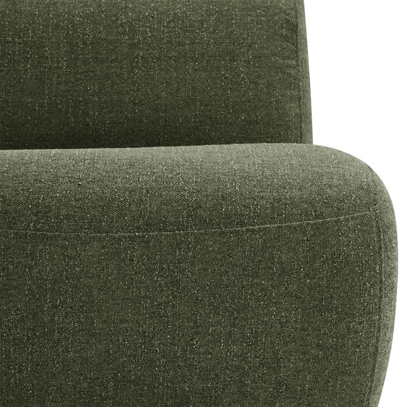 Fauteuil d'appoint pivotant 33 po Nita, Chenille vert forêt doux