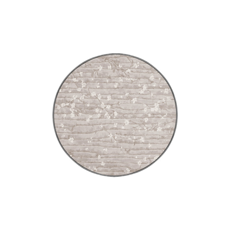 Machine Washable Gray Area Rug, Round 4'