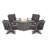 Braxton 5-Piece Deep Seating Swivel Conversation Set with Fire Pit Table-128126272-128126263