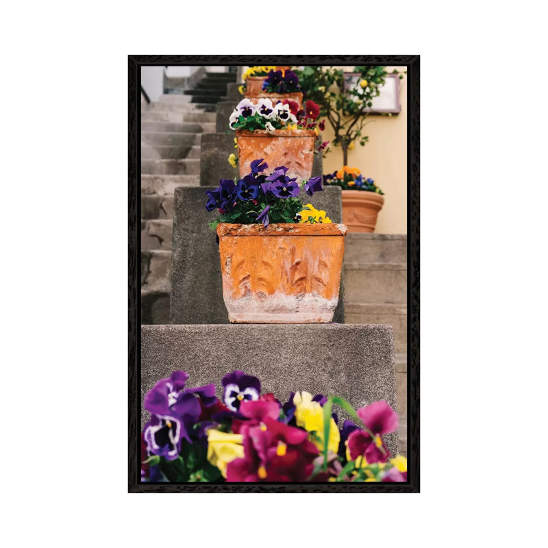 Positano Blooms IX 1 Piece Wall Art on Canvas, 101.6cm H x 66.04cm W x 3.81cm D, Black Framed
