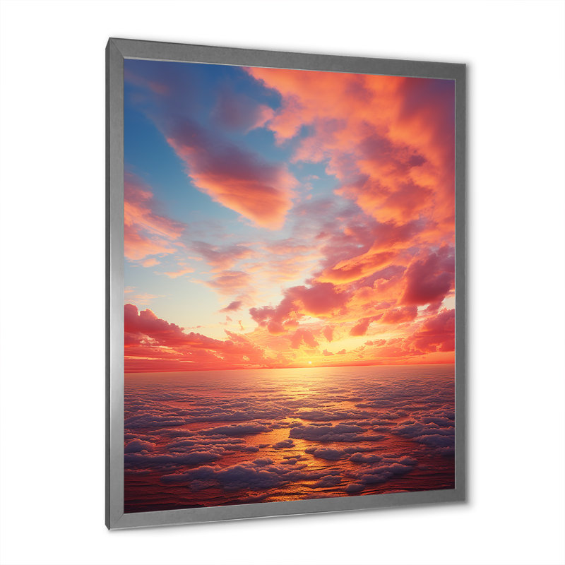 «Tillery Ocean Sunrise» sur toile, Cadre photo argenté, H 32 po x l 16 po x P 1 po