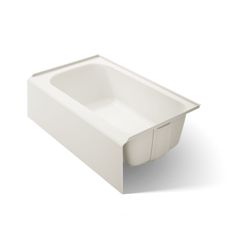 Avec 60 In. X 36 In. Alcove Bath, Left Drain, Off White, Right