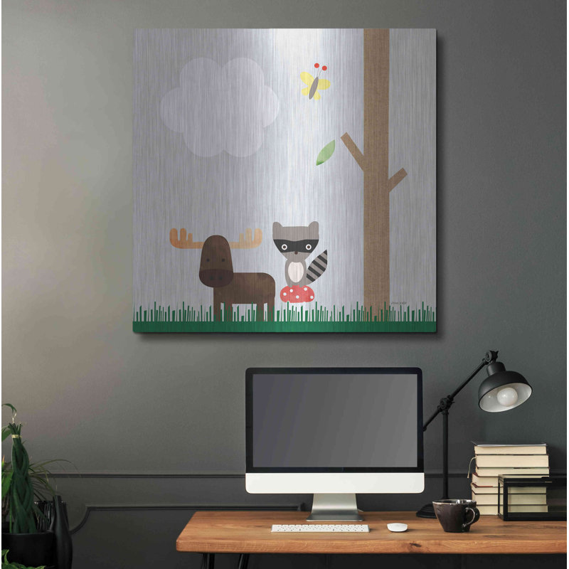 «Wood Land Animals I» par Ann Kelle, H 36 po x l 36 po