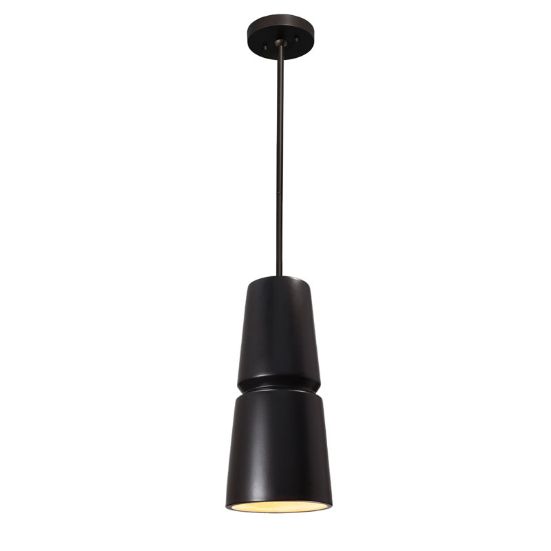 Radiance 1 - Light LED Cone Pendant, Matte Black, Carbon Matte Black, 13.5" H x 6" W x 6" D