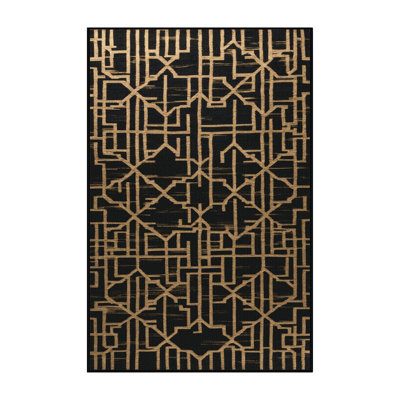 Machine Washable Trellis Gray Area Rug