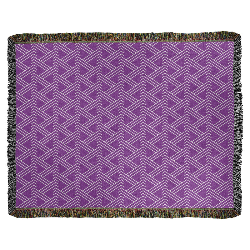 Couverture en coton tissé zigzag classique, L 37 po x L 52 po, Fleur