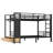 Metal Bunk Bed For Bedroom With Storage Shelves, Drawers And Pegboard-990571181
