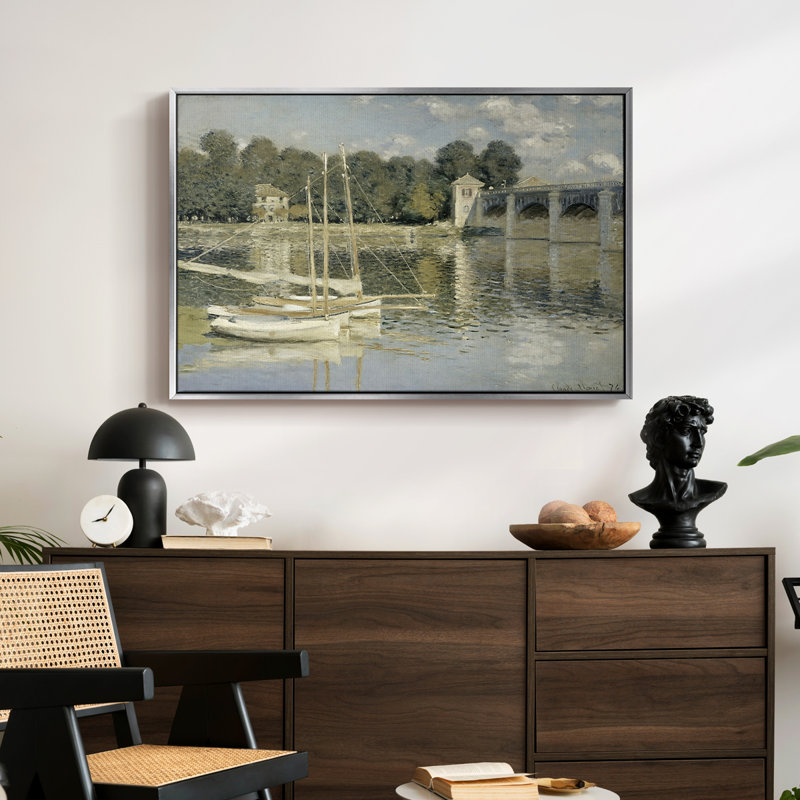 Le pont à Argenteuil, 1874 - Claude Monet, toile tendue avec châssis, 24 po x 36 po, Argent