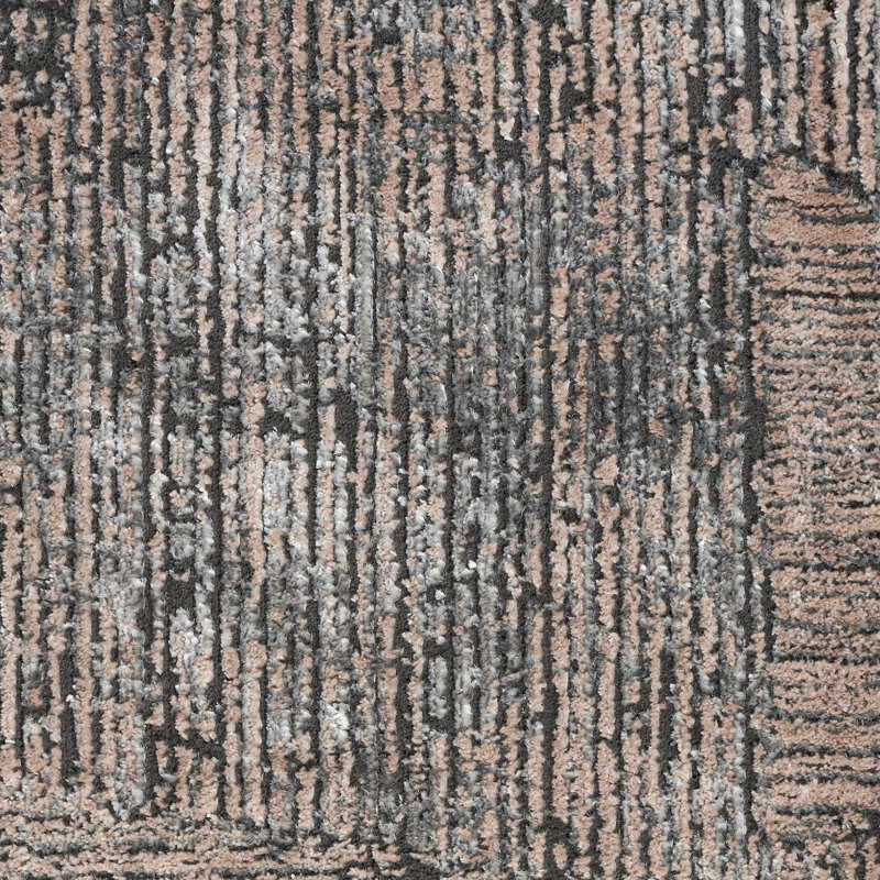 Tapis ivoire noir à motif abstrait Ck024, Rectangle 7 pi 10 po x 9 pi 10 po